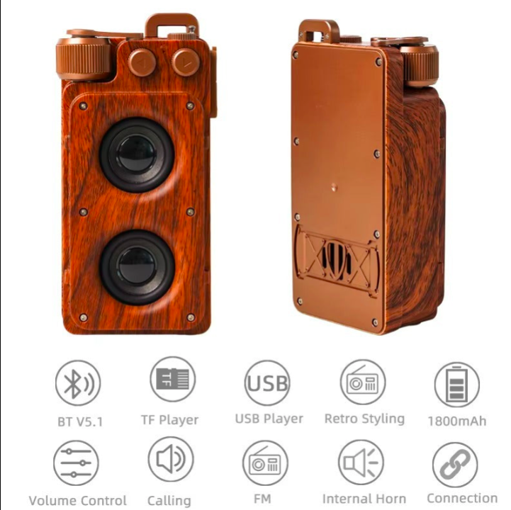 A8 FM Radio Retro Dual Vintage Speaker