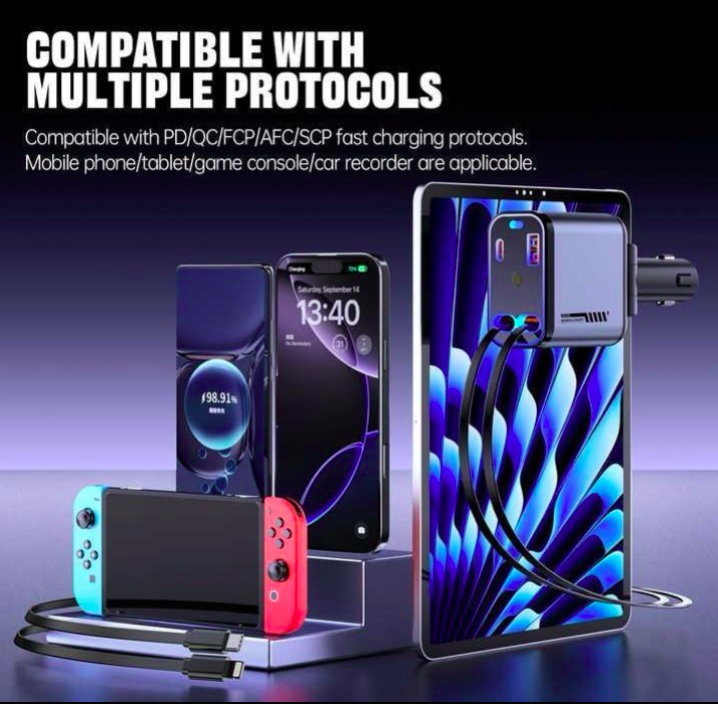 Product compatibility with multiple devices on a dark background