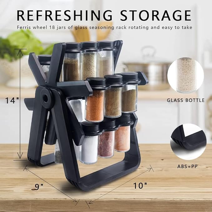 UPTO 70% OFF Spice Rack Organizer With 18 Spice Jars With Label And Organizer Rack