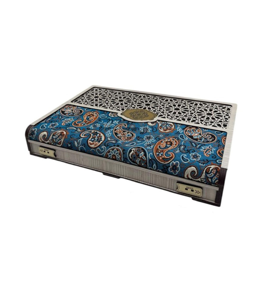 Decorative box with intricate patterns on a white background