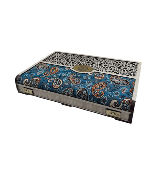 Decorative box with intricate patterns on a white background