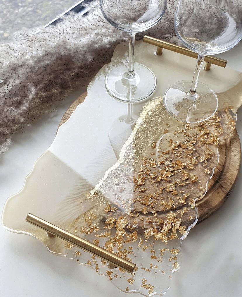 Customized Resin Tray with 4pcs Coaster Set