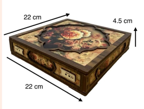 Wooden handmade crafted dry fruit storage Box 4 compartment