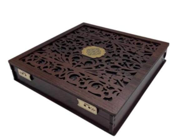 Wooden handmade crafted dry fruit storage Box 4 compartment