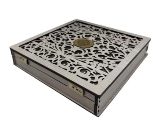 Wooden handmade crafted dry fruit storage Box 4 compartment