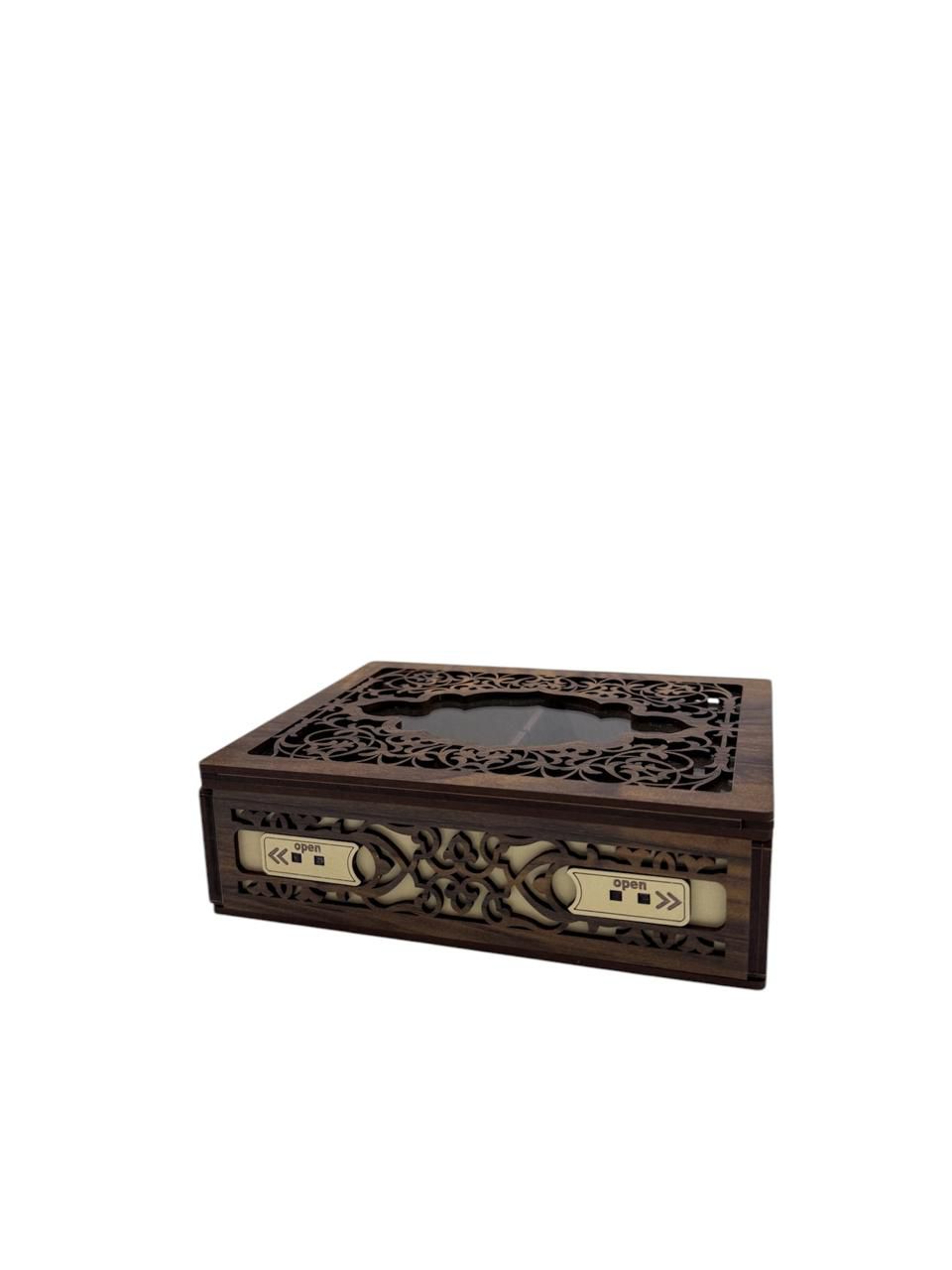 Wooden handmade crafted dry fruit storage Box  2 compartments