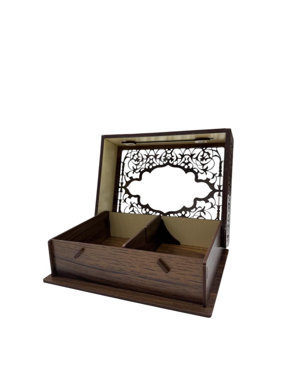 Wooden handmade crafted dry fruit storage Box  2 compartments