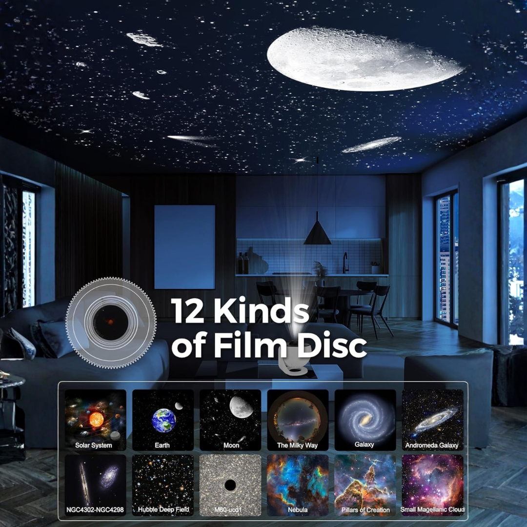 12-in-1 Planetarium Galaxy Projector – Star & Nebula Night Light for Kids & Adults
