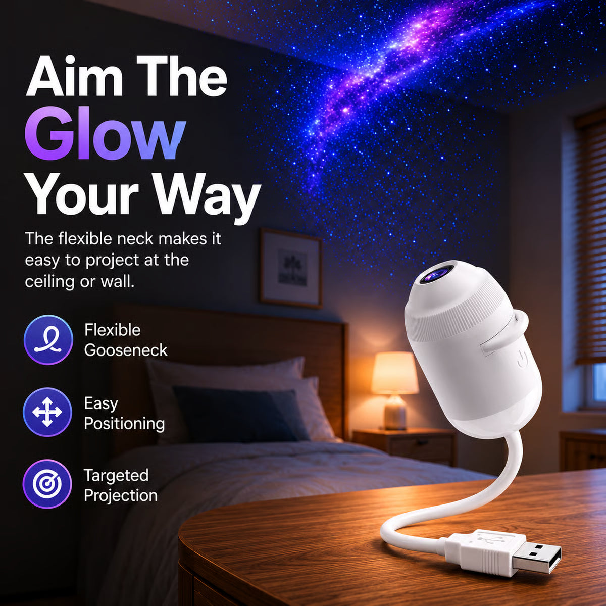 6 in 1 USB Projector - trun your rooms into galaxies