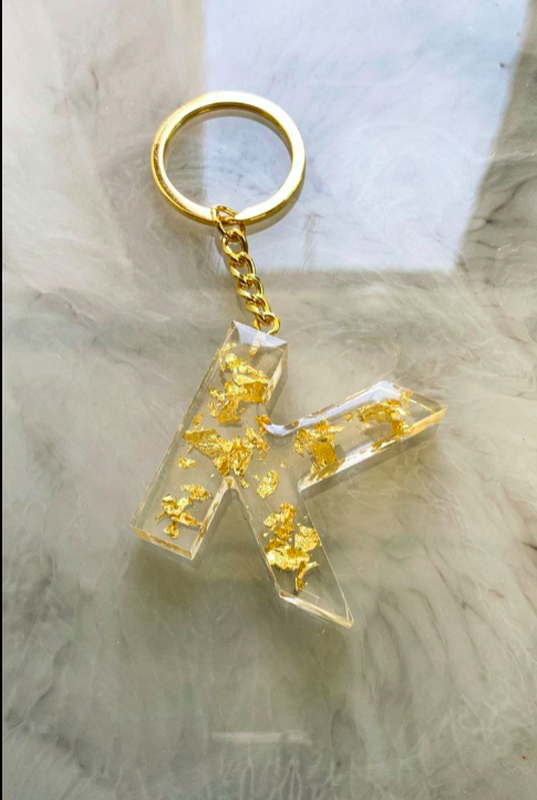 Personalized Alphabet Resin Keychain