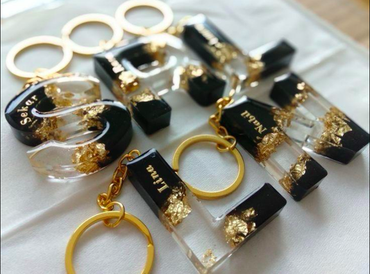 Personalized Alphabet Resin Keychain