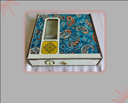 Wooden handmade crafted dry fruit storage Box 4 compartment