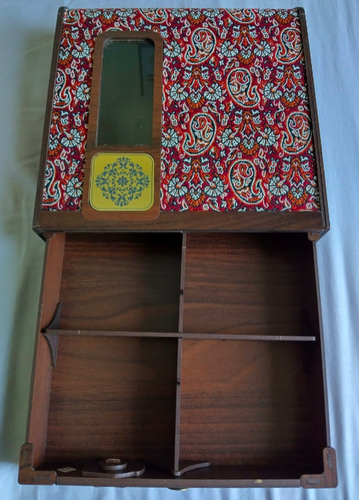 Wooden handmade crafted dry fruit storage Box 4 compartment