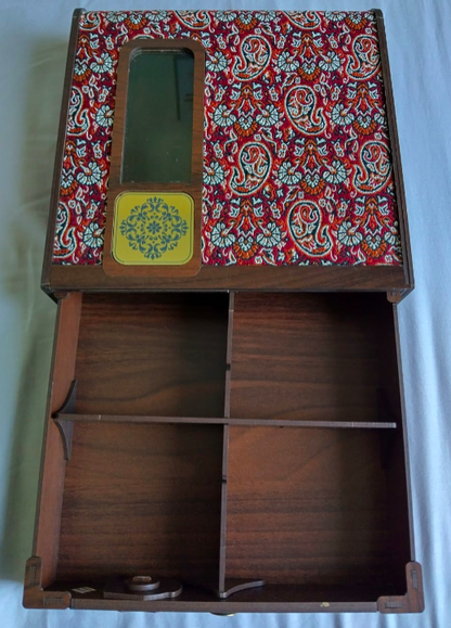 Wooden handmade crafted dry fruit storage Box 4 compartment