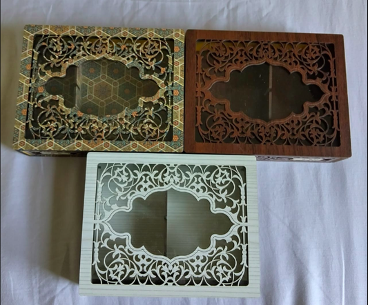 Wooden handmade crafted dry fruit storage Box  2 compartments