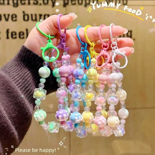 Stylish Glitter Beads Phone keychain