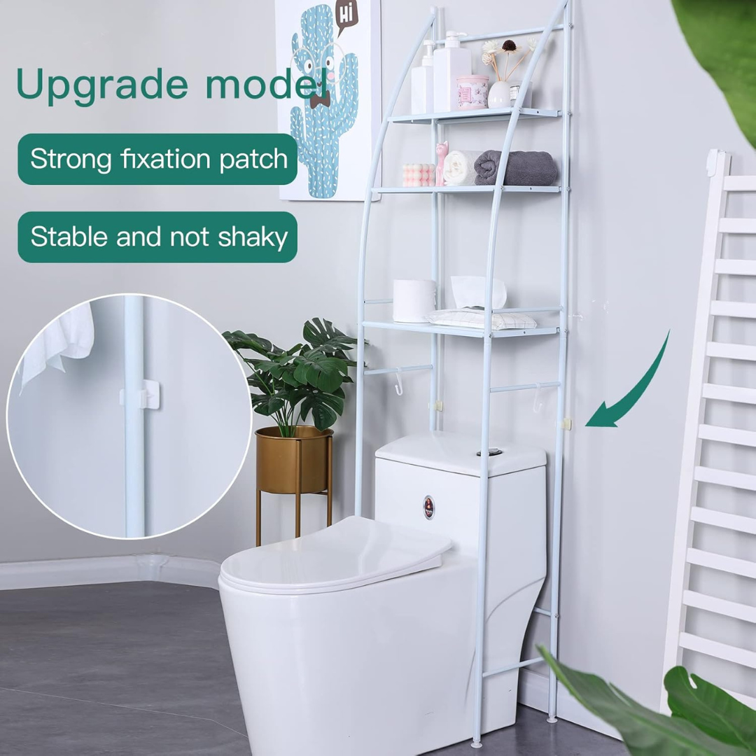 3-Tier Over-The-Toilet Bathroom Storage Rack Rust-Free Metal Space Saver