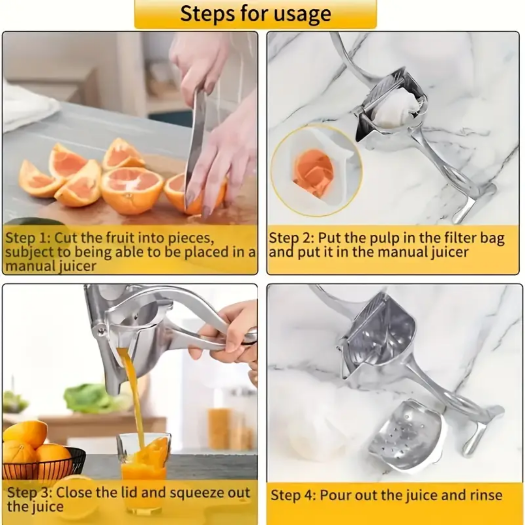 Manual Fruit Press Juicer - Hand Citrus Squeezer for Fresh Juice