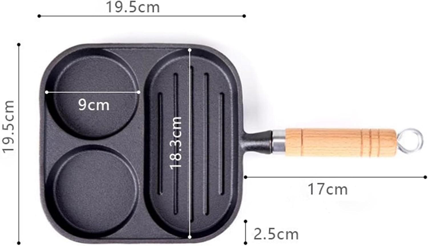 3-In-1 Divided Nonstick Grill Pan