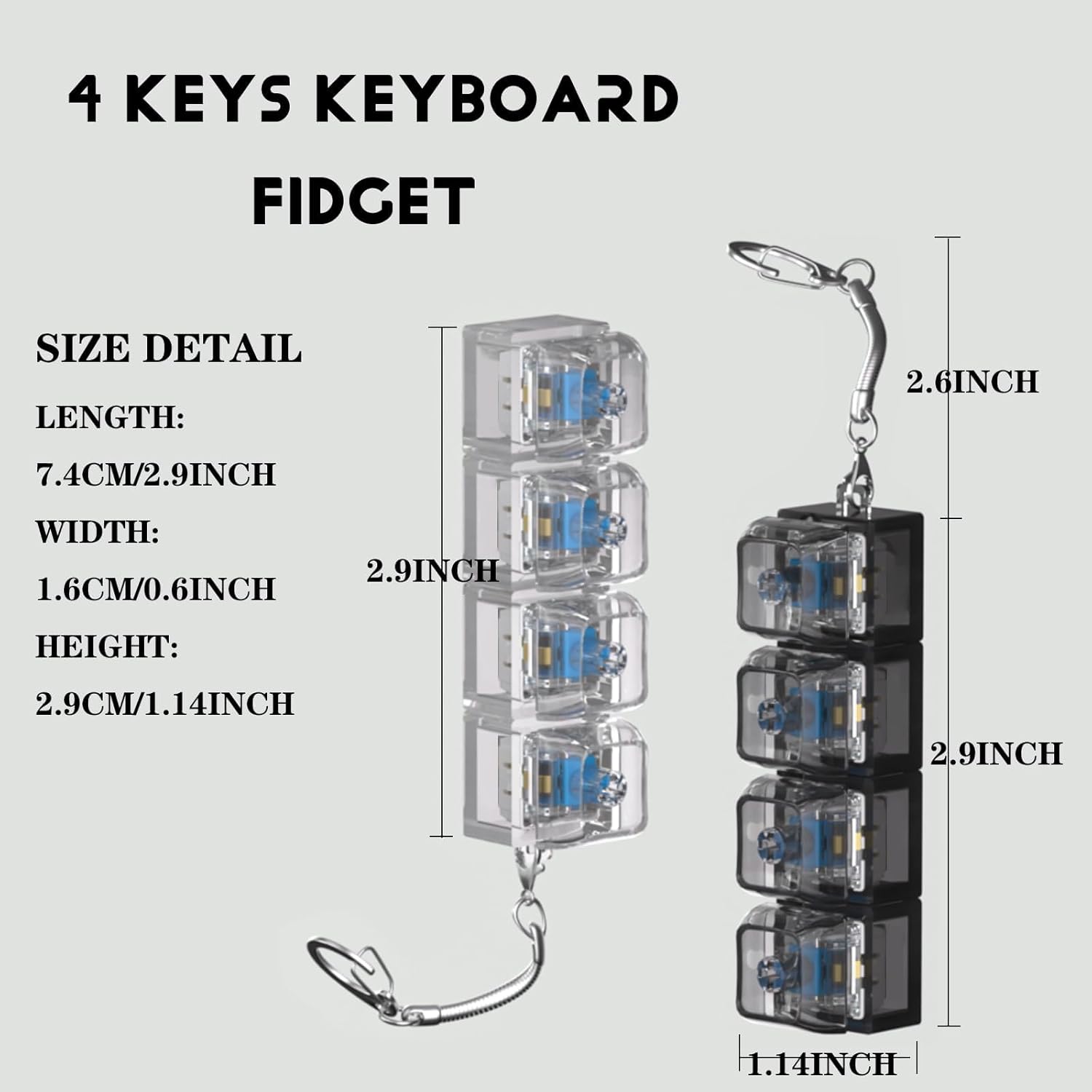 2 Pcs Keyboard Fidget Toy