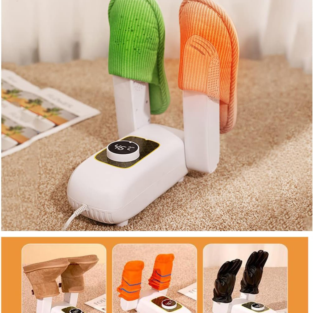 Electric Shoe Heat Dryer with Purple Light | Folding & Adjustable Shoe Boot Dryer | Quick Drying, Odor Elimination for Sweaty Shoes