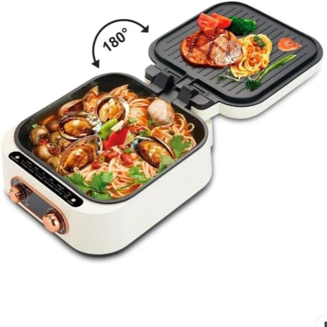Multi-Function Electric hot Pot –3 in 1 grill with 1800W High Power for Fast Cooking