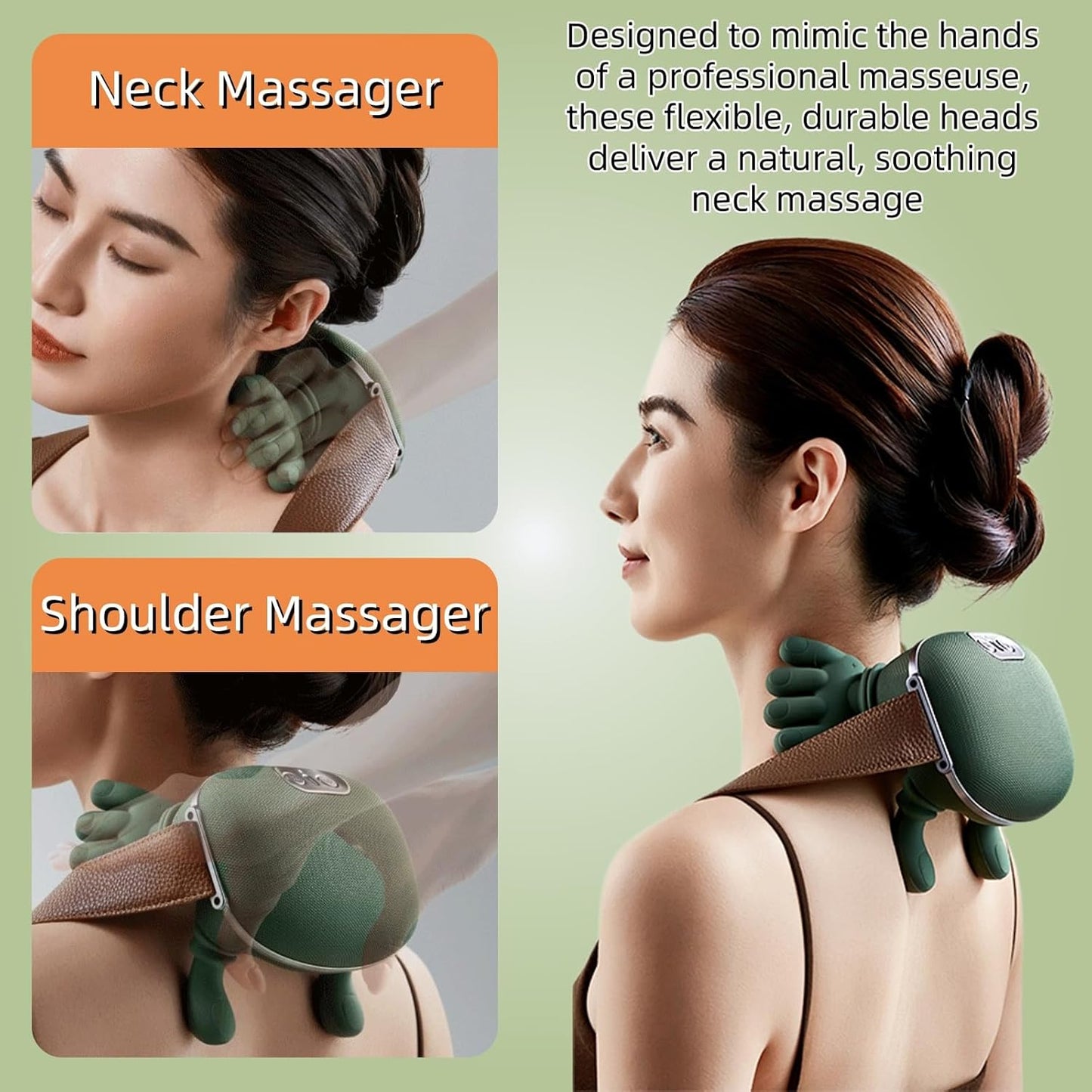 Hand-Grip Deep Tissue Neck Massager – Relieves Pain, Muscle Stiffness & Fatigue