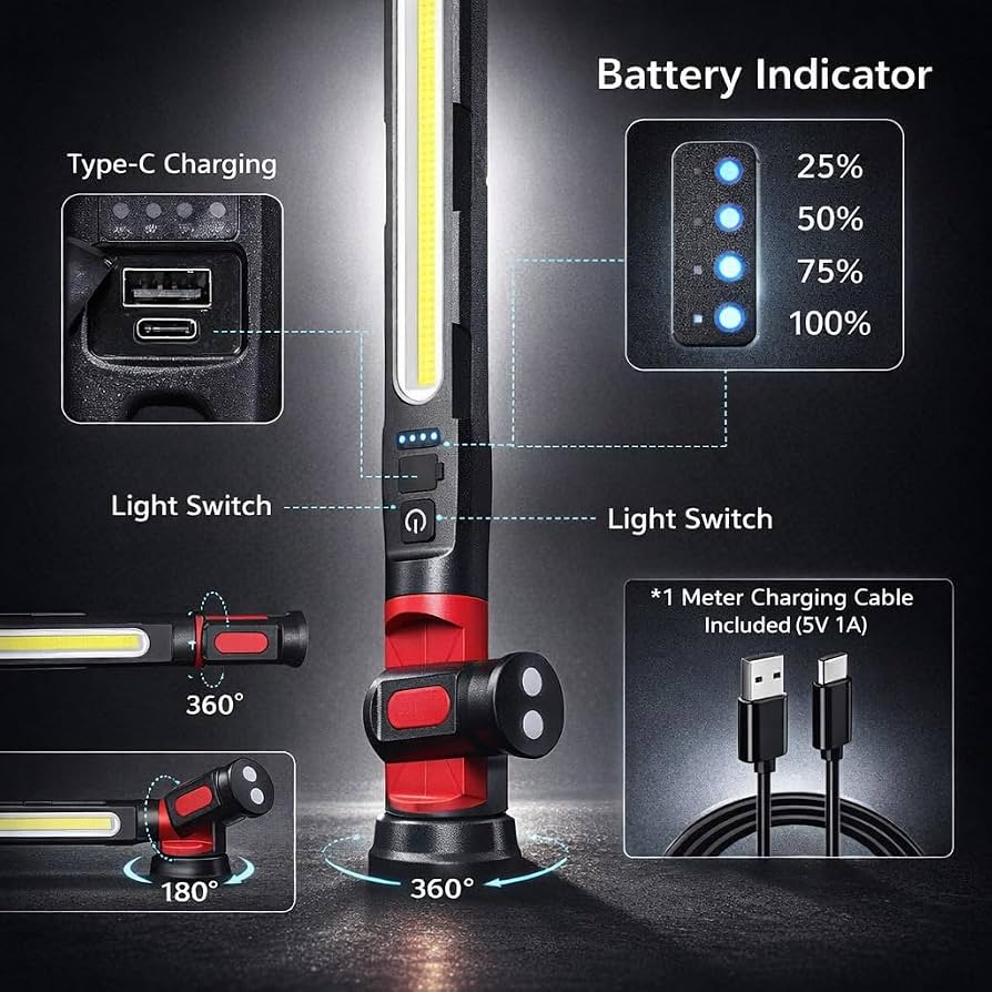 ⚡ Multi-Function Pro Magnetic COB Work Light
