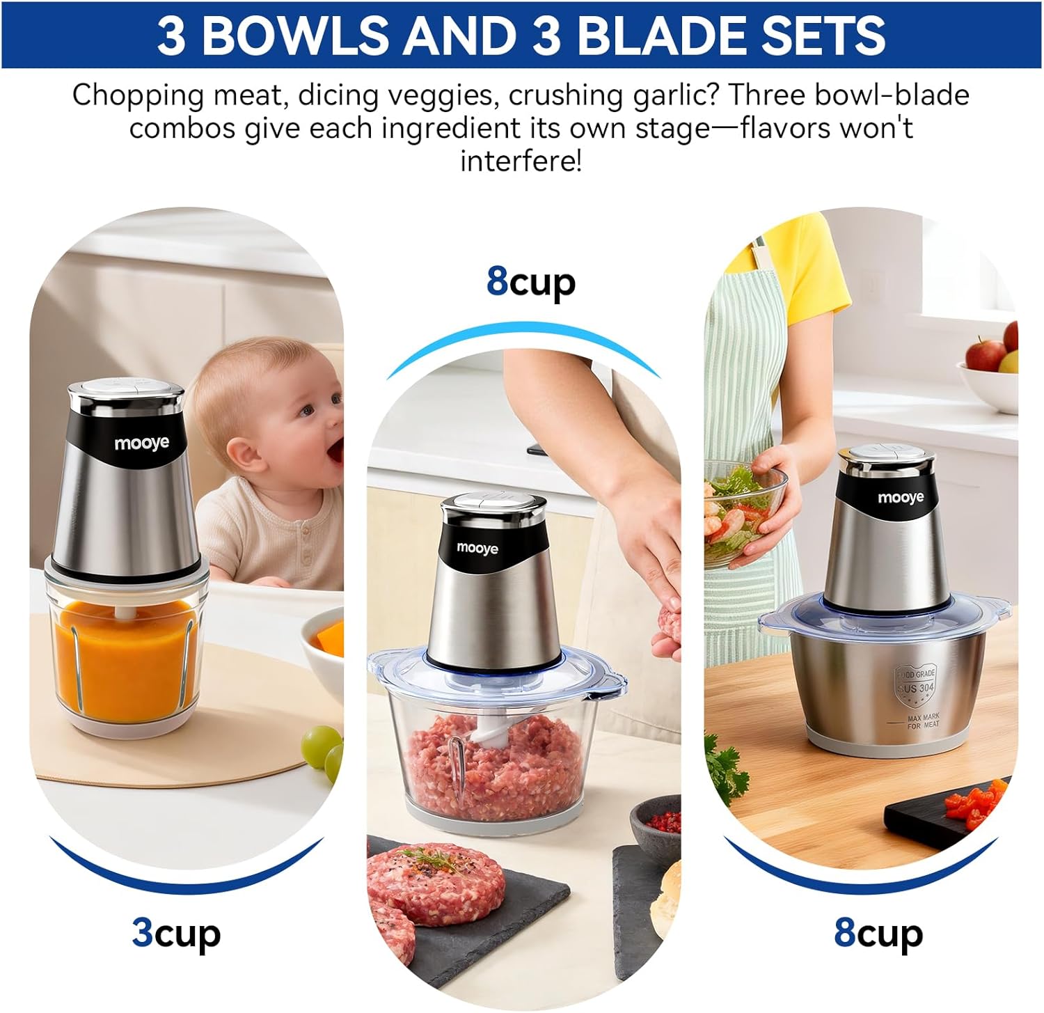 Food processor bowls and blades