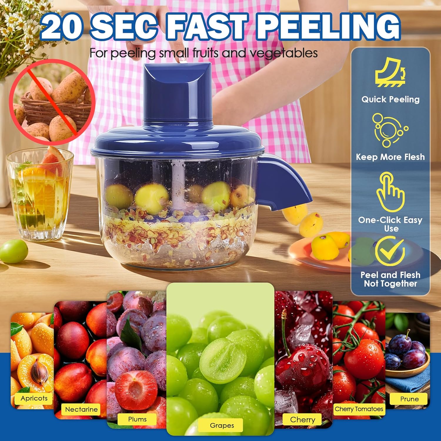 Peeling machine in use