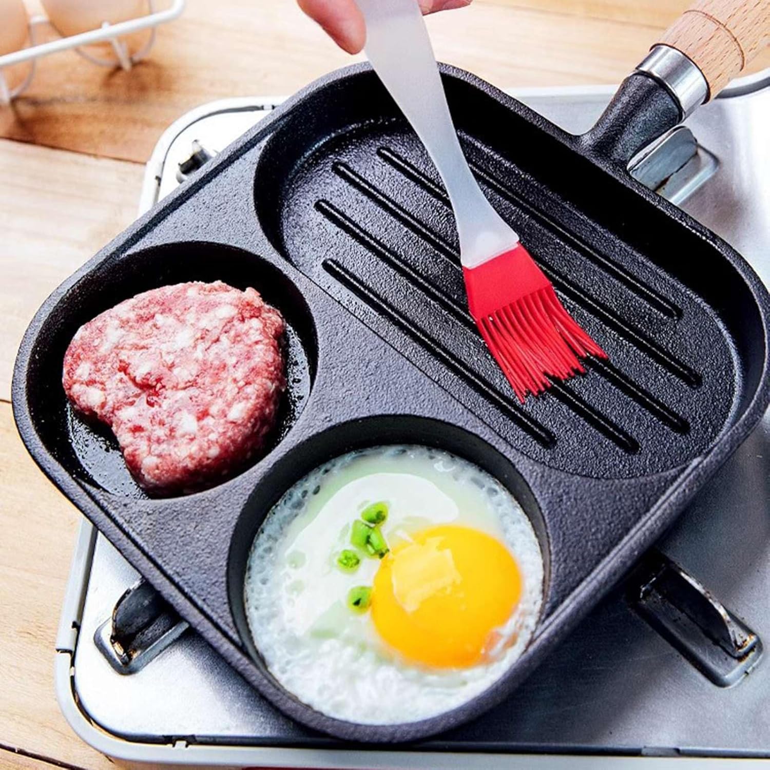 3-In-1 Divided Nonstick Grill Pan