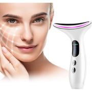 Advanced EMS Face Toning and Neck Lifting Device with Heat Therapy - Portable White