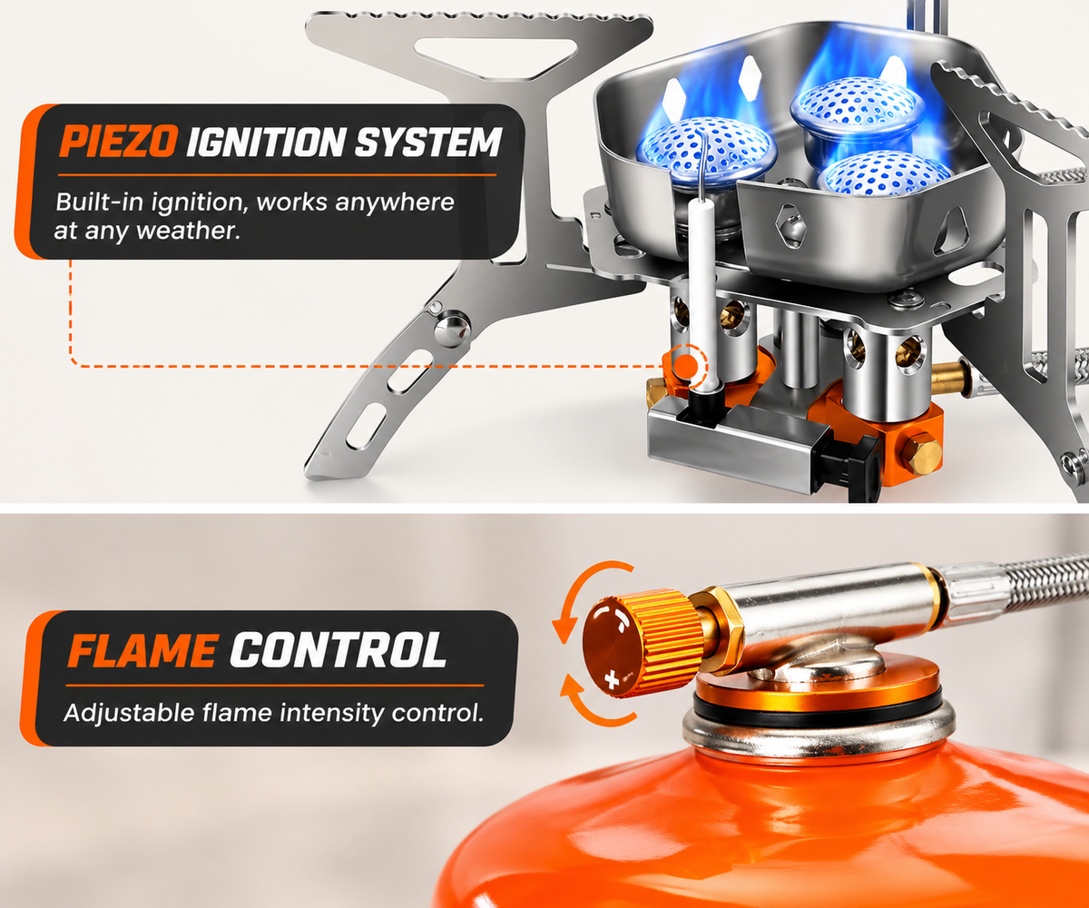 Portable 6800W Camping Stove – Fast, Powerful & Fuel Efficient