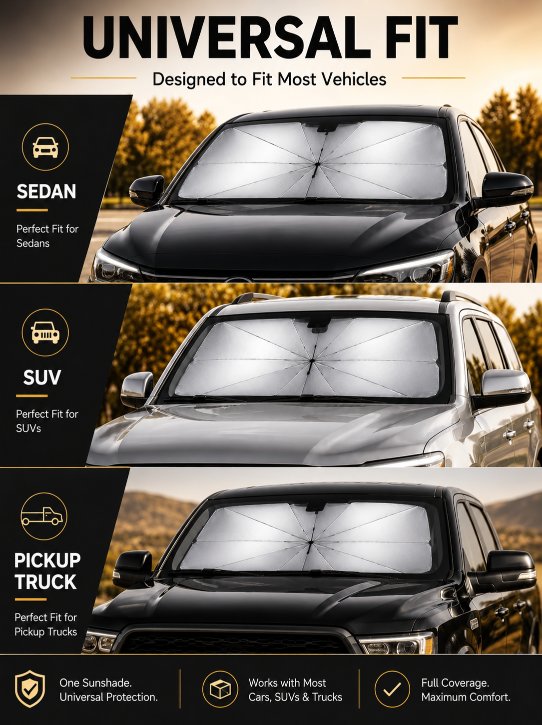 Premium Sunshade Umbrella For Cars ( Universal Size )