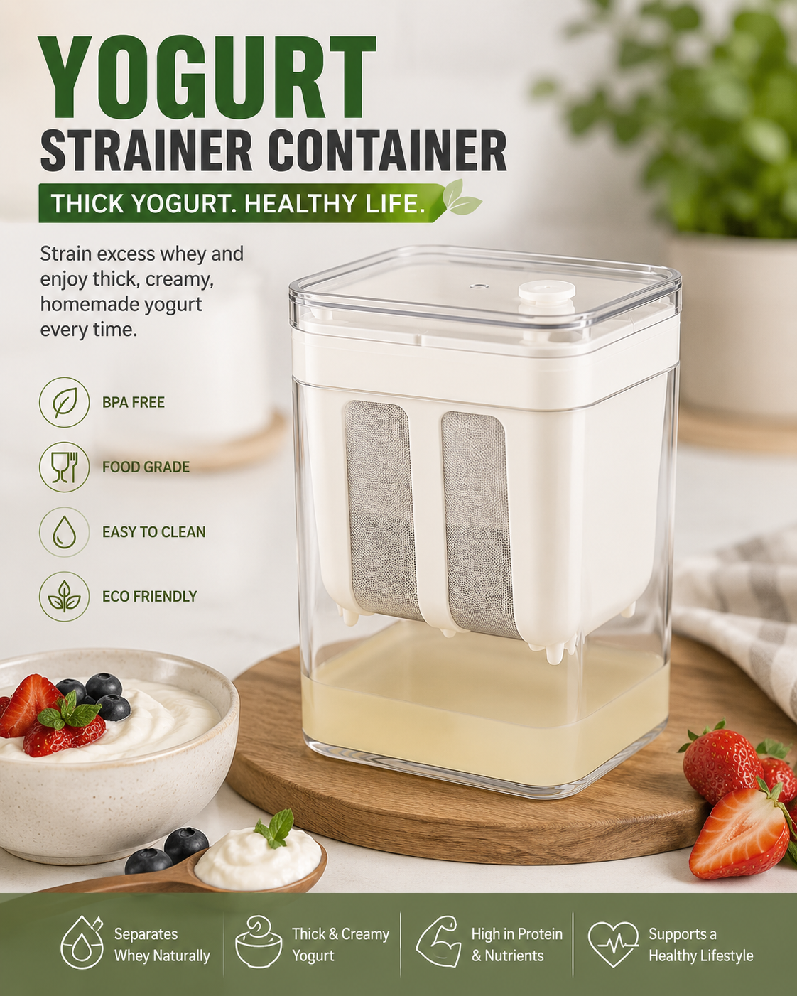 Yogurt Strainer & Fine Mesh Filter Set