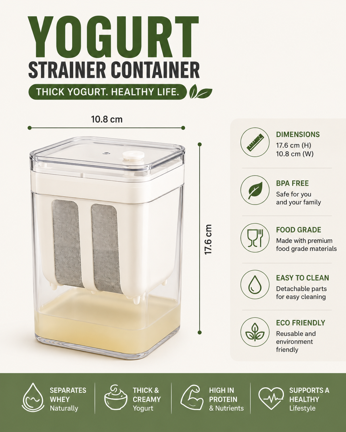 Yogurt Strainer & Fine Mesh Filter Set
