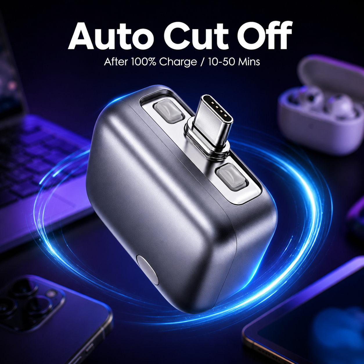 Smart Auto Cut-Off USB-C Charging Adapter