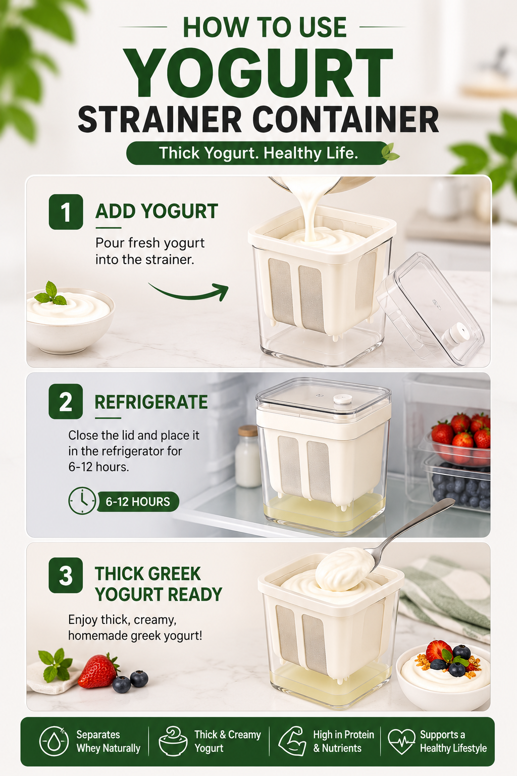 Yogurt Strainer & Fine Mesh Filter Set