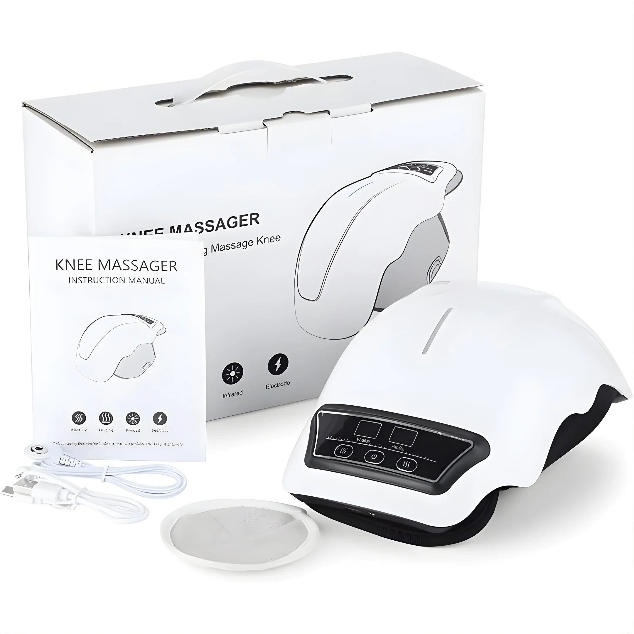 Cordless Knee Massager with Heat Therapy & Red Light