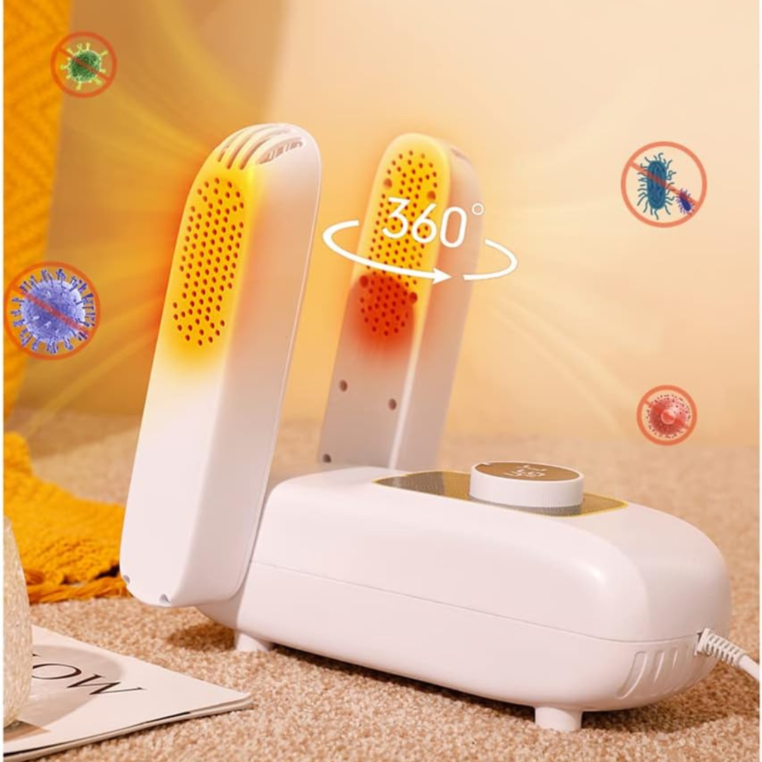 Electric Shoe Heat Dryer with Purple Light | Folding & Adjustable Shoe Boot Dryer | Quick Drying, Odor Elimination for Sweaty Shoes