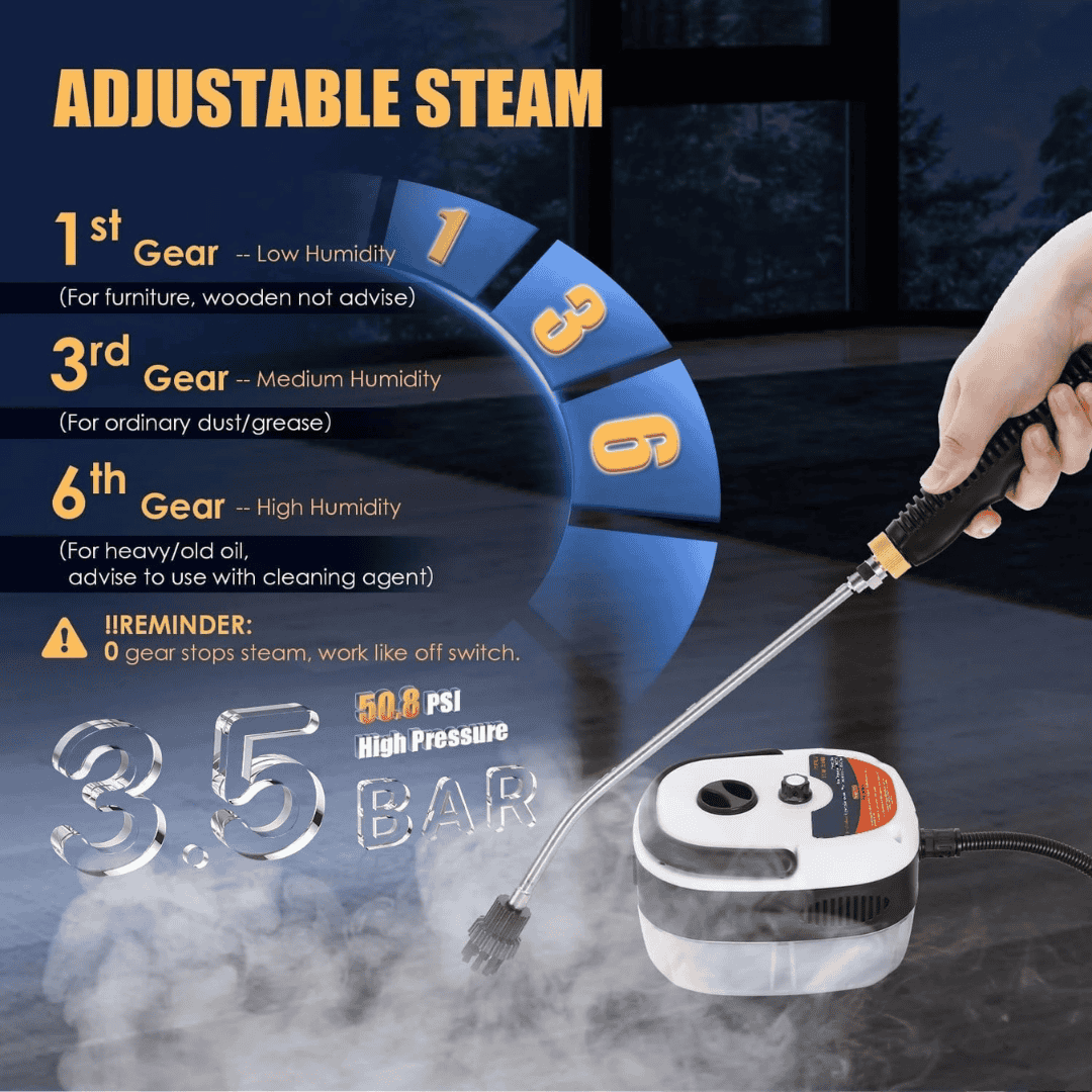 Portable Steam Cleaner – Handheld High-Pressure Steam Cleaning Machine for Home, Kitchen, Bathroom, Car & Upholstery