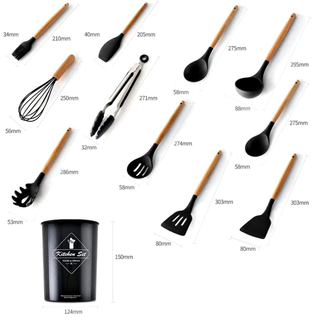 12-Piece Non-Stick Silicone Kitchen Utensil Set
