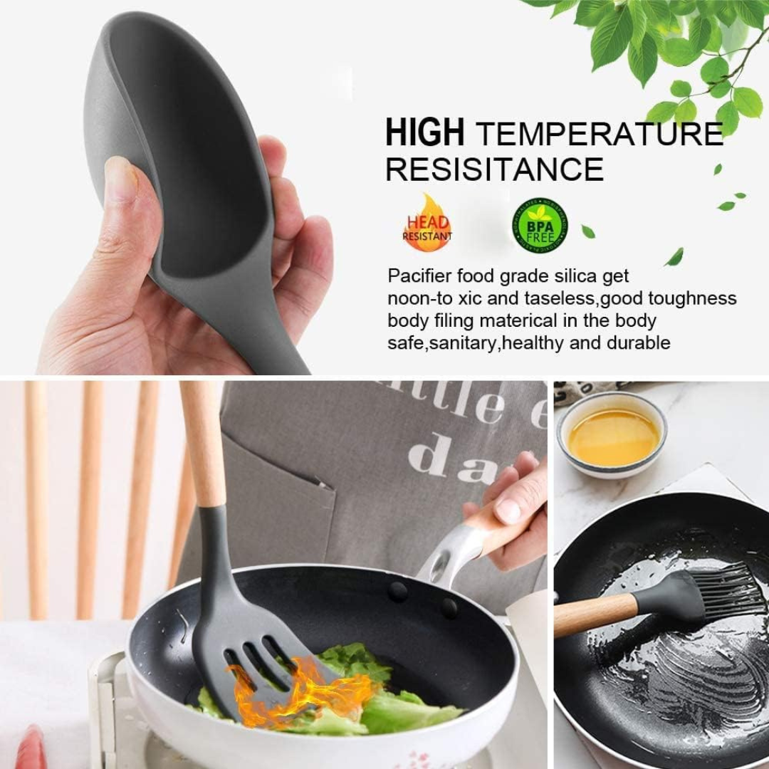 12-Piece Non-Stick Silicone Kitchen Utensil Set