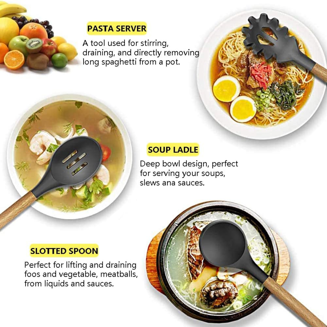 12-Piece Non-Stick Silicone Kitchen Utensil Set