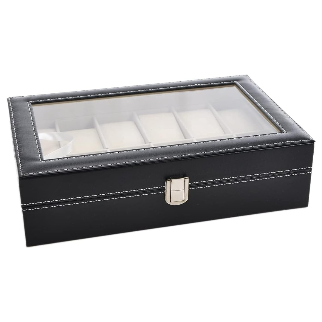 12-Slot Watch Box Organizer | Premium Leather Display Case