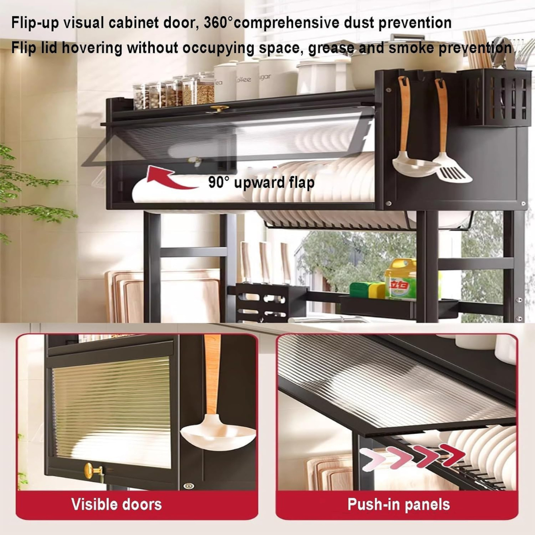 Over the Sink Dish Rack Organizer 2-Tier Kitchen Storage