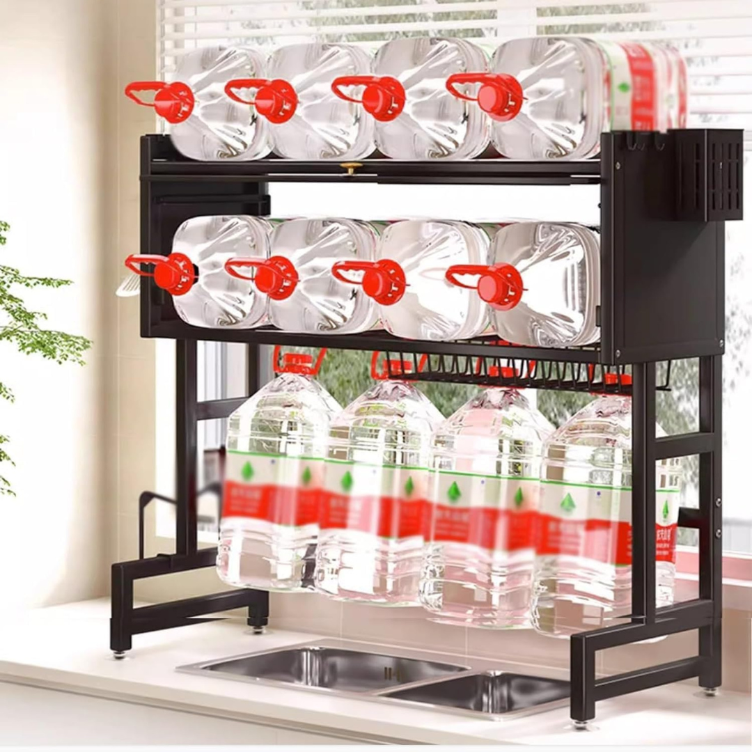 Over the Sink Dish Rack Organizer 2-Tier Kitchen Storage