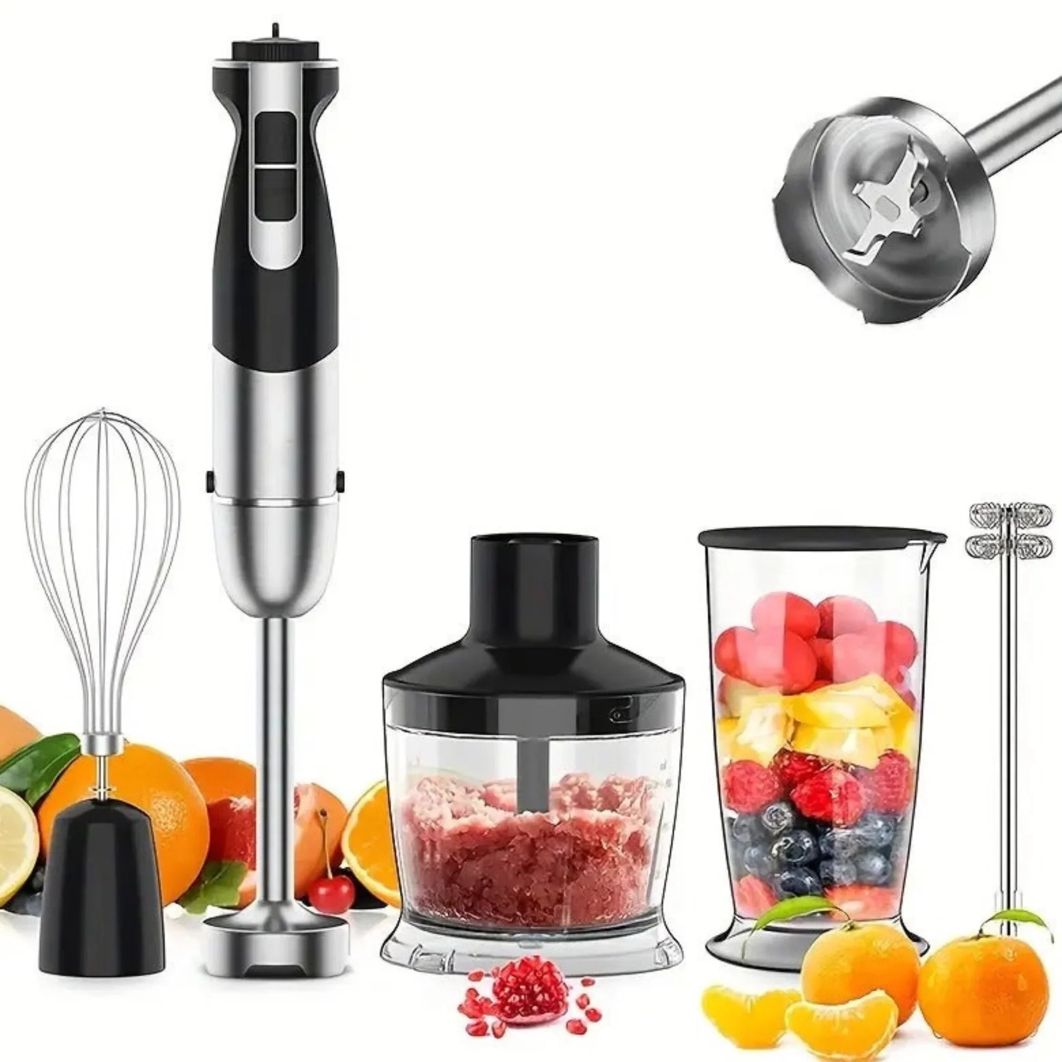 4-in-1 Hand Blender Set | Chopper, Whisk & Ice Crusher
