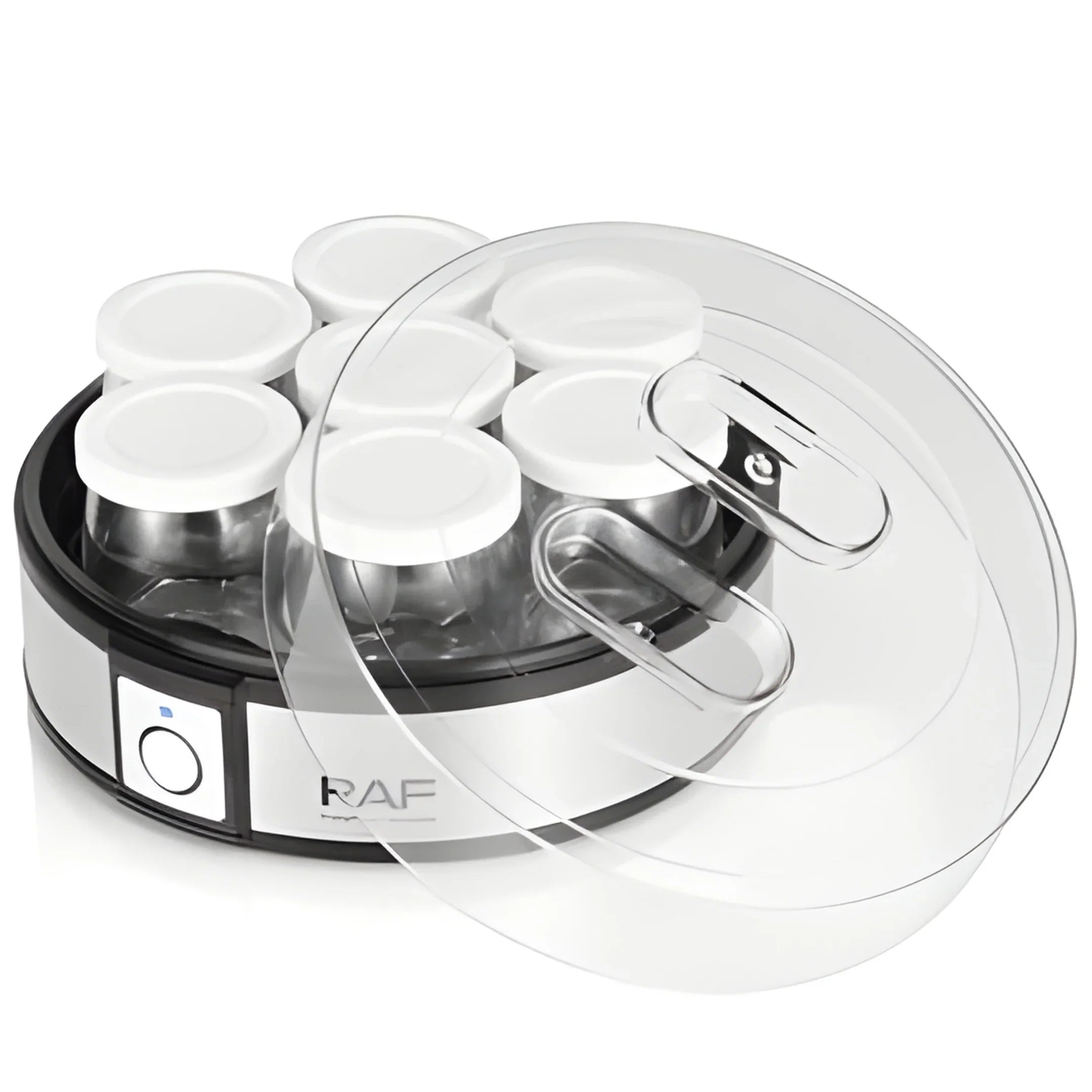 RAF Electric Yogurt Maker 20W with 7 Glass Jars, Automatic One-Button Operation