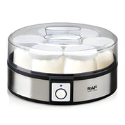 RAF Electric Yogurt Maker 20W with 7 Glass Jars, Automatic One-Button Operation